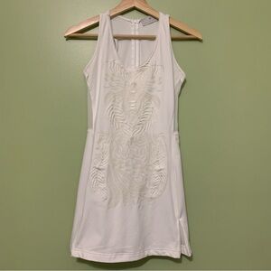 Adidas Stella McCartney Caroline Wozniacki White Embroidered Tennis Dress